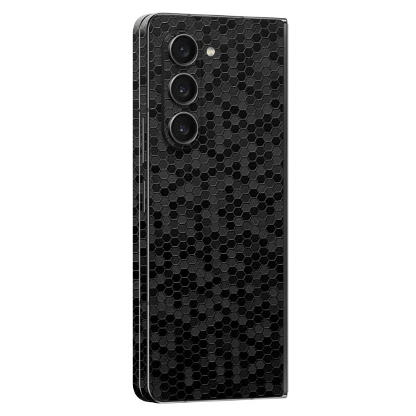 Samsung Galaxy Z FOLD 5 LUXURIA BLACK HONEYCOMB 3D TEXTURED Skin Hot on Sale