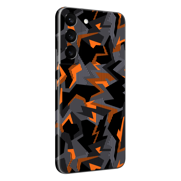 Samsung Galaxy S22+ PLUS SIGNATURE Sharp-Edged Orange CAMO Skin Hot on Sale