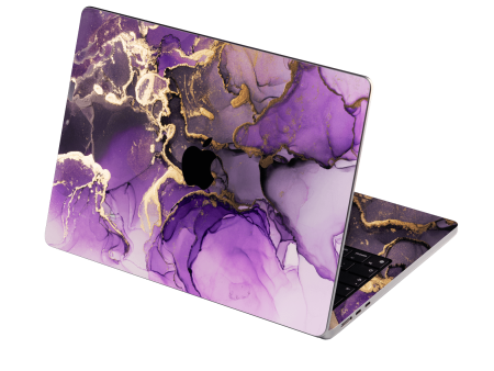 MacBook AIR 15  (2023 2024) SIGNATURE AGATE GEODE Purple-Gold Skin For Discount