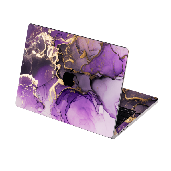 MacBook AIR 15  (2023 2024) SIGNATURE AGATE GEODE Purple-Gold Skin For Discount