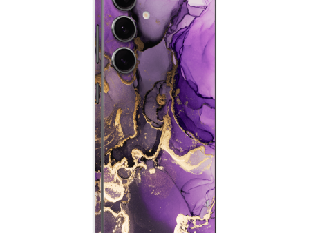 Samsung Galaxy S24 SIGNATURE AGATE GEODE Purple-Gold Skin For Sale