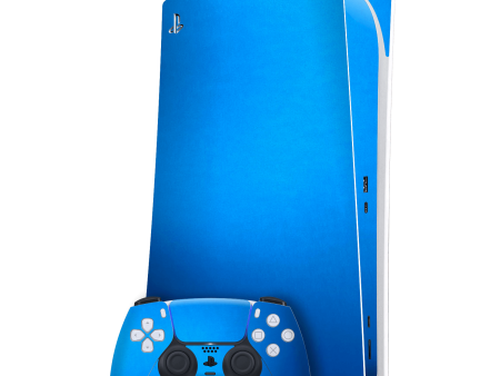 PlayStation 5 (PS5) DIGITAL EDITION SATIN BLUE Metallic Skin Online Hot Sale