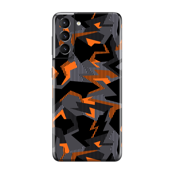 Samsung Galaxy S21+ PLUS SIGNATURE Sharp-Edged Orange CAMO Skin Cheap