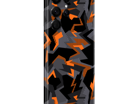 Samsung Galaxy S22 ULTRA - SIGNATURE Sharp-Edged Orange CAMO Skin Supply