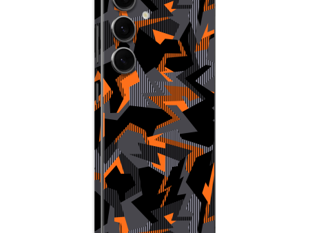 Samsung Galaxy S24 SIGNATURE Sharp-Edged Orange CAMO Skin Online Sale