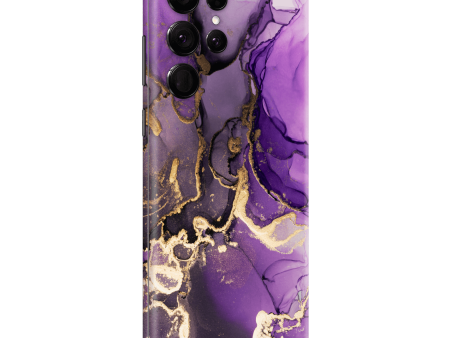 Samsung Galaxy S22 ULTRA - SIGNATURE AGATE GEODE Purple-Gold Skin Hot on Sale