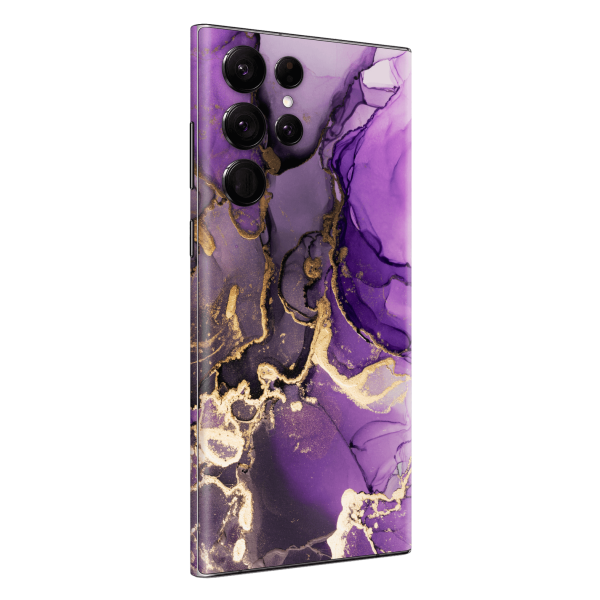 Samsung Galaxy S22 ULTRA - SIGNATURE AGATE GEODE Purple-Gold Skin Hot on Sale