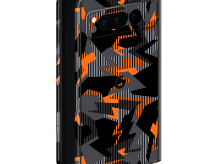 Google PIXEL FOLD SIGNATURE Sharp-Edged Orange CAMO Skin For Cheap