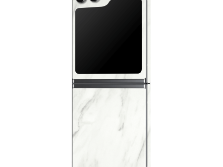 Samsung Z Flip 5 LUXURIA White MARBLE Skin For Cheap