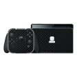 Nintendo Switch OLED 3D Textured CARBON Fibre Skin - BLACK on Sale