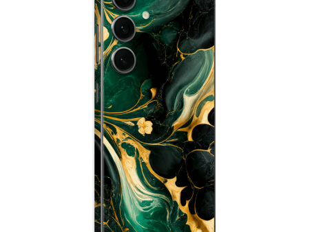 Samsung Galaxy S24 SIGNATURE AGATE GEODE Royal Green-Gold Skin Discount