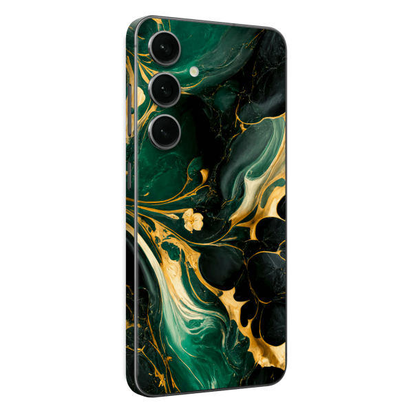 Samsung Galaxy S24 SIGNATURE AGATE GEODE Royal Green-Gold Skin Discount