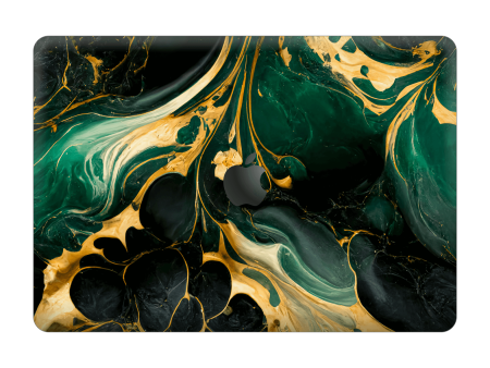 MacBook PRO 16  (2019) SIGNATURE AGATE GEODE Royal Green-Gold Skin on Sale