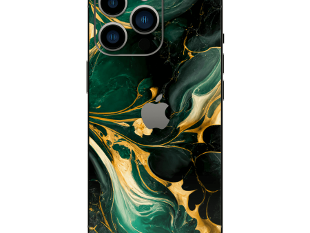 iPhone 13 Pro MAX SIGNATURE AGATE GEODE Royal Green-Gold Skin Discount