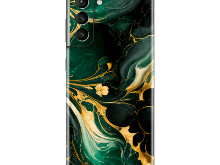 Samsung Galaxy S21+ PLUS SIGNATURE AGATE GEODE Royal Green-Gold Skin Online Hot Sale