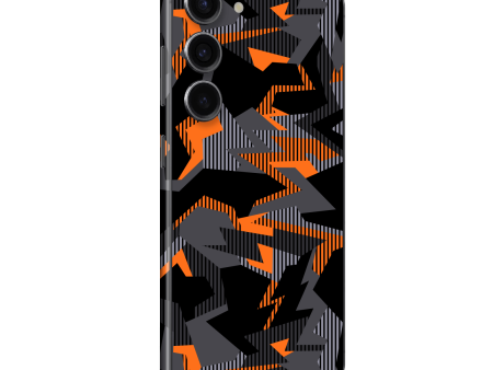 Samsung Galaxy S23 SIGNATURE Sharp-Edged Orange CAMO Skin Online now