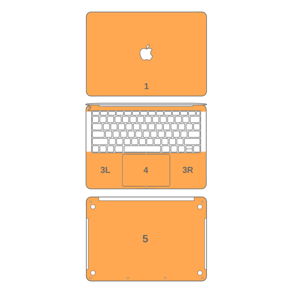 MacBook PRO 16  (2019) SIGNATURE Sharp-Edged Orange CAMO Skin Online