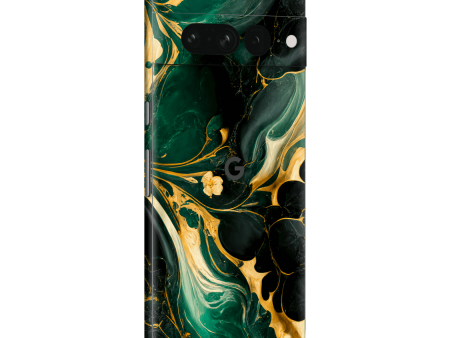 Google Pixel 7 PRO SIGNATURE AGATE GEODE Royal Green-Gold Skin Fashion