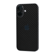 iPhone 16 Plus Textured CARBON Fibre Skin - BLACK For Cheap