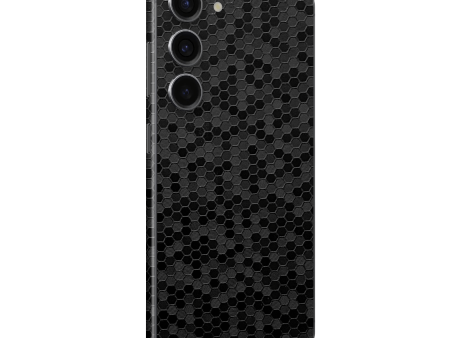 Samsung Galaxy S23+ PLUS LUXURIA 3D TEXTURED BLACK HONEYCOMB Skin For Cheap