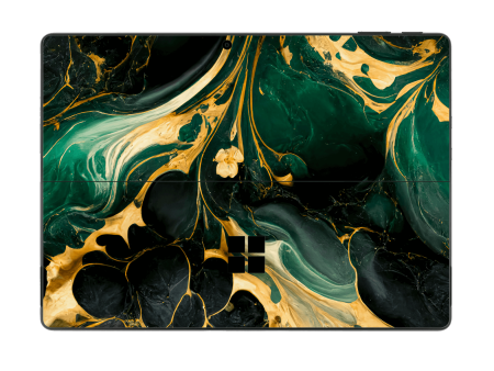 Surface Pro 9 SIGNATURE AGATE GEODE Royal Green-Gold Skin Online Sale