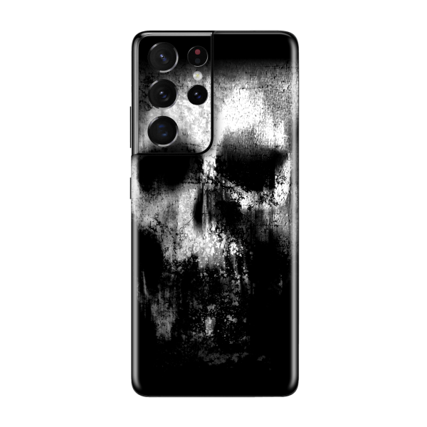 Samsung Galaxy S21 ULTRA SIGNATURE Horror Black & White SKULL Skin For Cheap