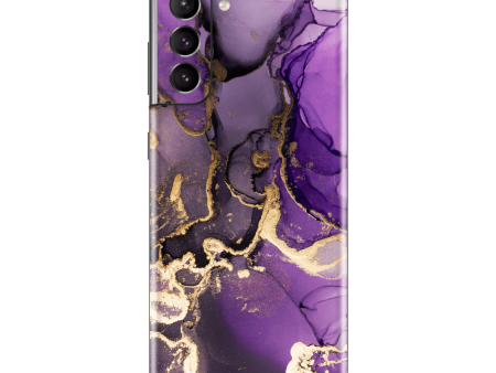 Samsung Galaxy S21+ PLUS SIGNATURE AGATE GEODE Purple-Gold Skin Sale