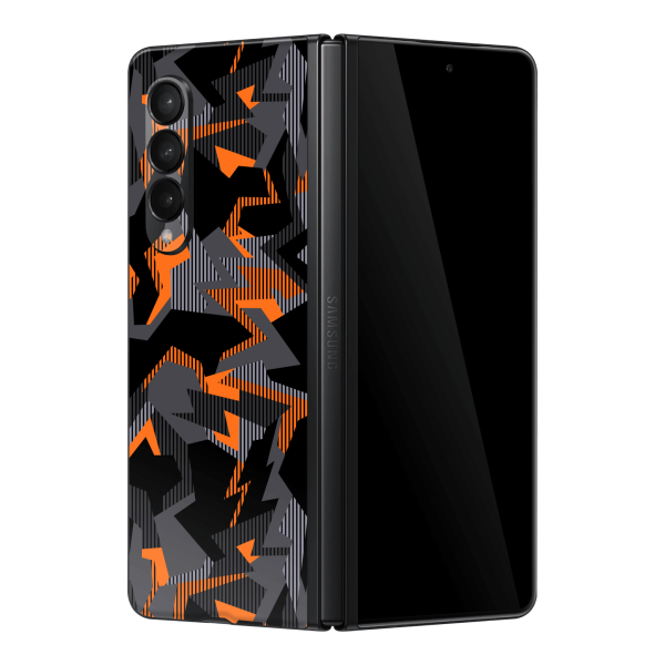 Samsung Galaxy Z FOLD 3 SIGNATURE Sharp-Edged Orange CAMO Skin Online