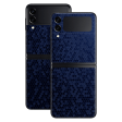 Samsung Galaxy Z Flip 3 LUXURIA Navy Blue HONEYCOMB 3D TEXTURED Skin Supply