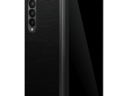 Samsung Galaxy Z FOLD 3 LUXURIA RIDERS Black LEATHER Textured Skin Online Hot Sale