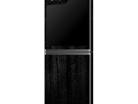 Samsung Z Flip 5 LUXURIA BLACK CHARCOAL Textured Skin on Sale