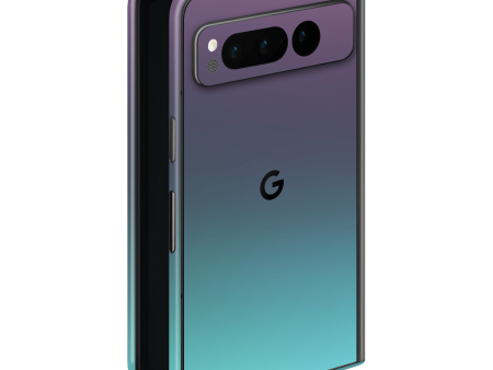 Google PIXEL FOLD CHAMELEON TURQUOISE LAVENDER Matt Metallic Skin Fashion