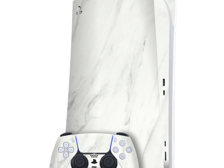 PlayStation 5 (PS5) DIGITAL EDITION LUXURIA White MARBLE Skin Hot on Sale