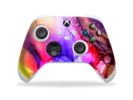 XBOX Series X CONTROLLER Skin - SIGNATURE Multicoloured Alcohol Ink Sale