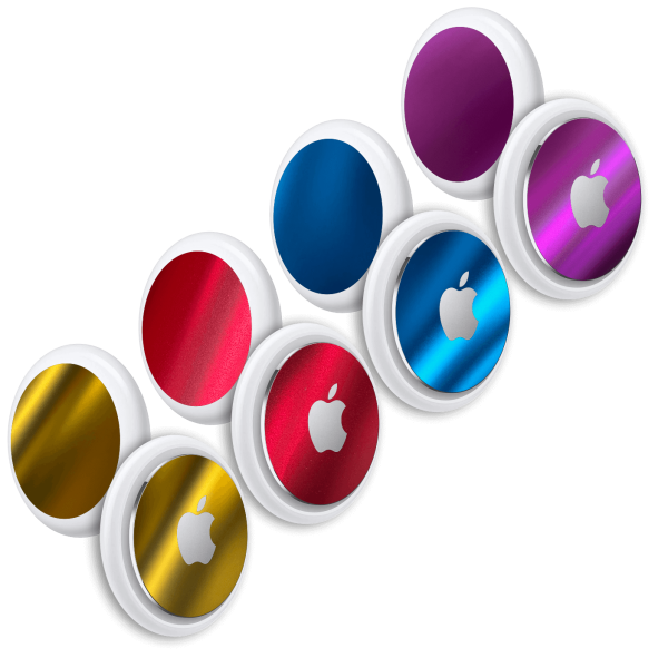 Apple AirTag LUXURIA CHROME Satin 4 Pack Skin Set For Discount