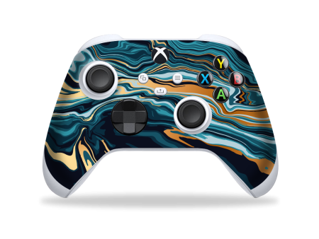 XBOX Series X CONTROLLER Skin - SIGNATURE Indigo-Gold Liquid on Sale