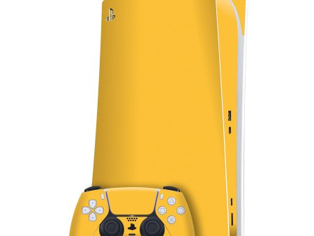 PlayStation 5 (PS5) DIGITAL EDITION LUXURIA Tuscany Yellow Textured Skin Cheap