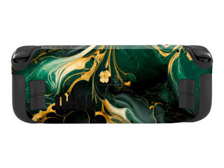 Steam Deck Oled SIGNATURE AGATE GEODE Royal Green-Gold Skin Online Sale