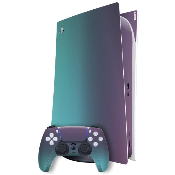 PlayStation 5 (PS5) DIGITAL EDITION CHAMELEON TURQUOISE LAVENDER Matt Metallic Skin For Discount