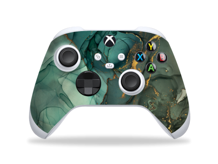 XBOX Series X CONTROLLER Skin - SIGNATURE AGATE GEODE Royal Green-Gold Hot on Sale