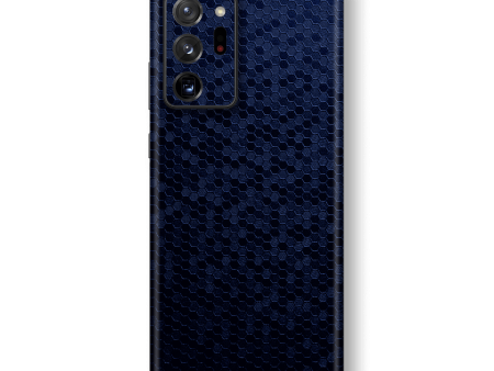 Samsung Galaxy NOTE 20 ULTRA LUXURIA Navy Blue HONEYCOMB 3D TEXTURED Skin Sale