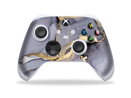 XBOX Series X CONTROLLER Skin - SIGNATURE AGATE GEODE Pastel Grey-Gold Online Sale