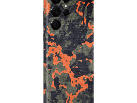 Samsung Galaxy S22 ULTRA - SIGNATURE Green and Soft Orange Camo Skin Discount