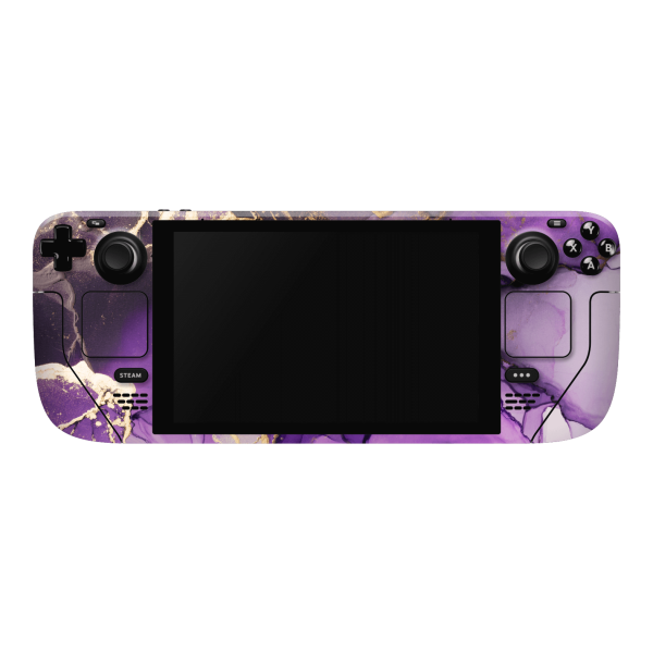 Steam Deck Oled SIGNATURE AGATE GEODE Purple-Gold Skin Fashion