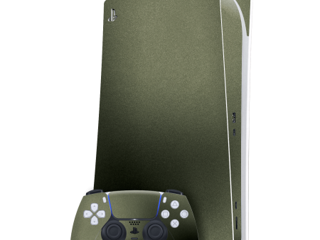 PlayStation 5 (PS5) DIGITAL EDITION Military Green MATT Metallic Skin For Cheap