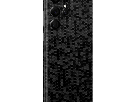 Samsung Galaxy S22 ULTRA - LUXURIA 3D TEXTURED BLACK HONEYCOMB Skin Online