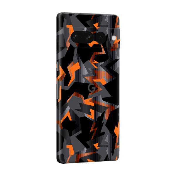 Google Pixel 7 PRO SIGNATURE Sharp-Edged Orange CAMO Skin Cheap