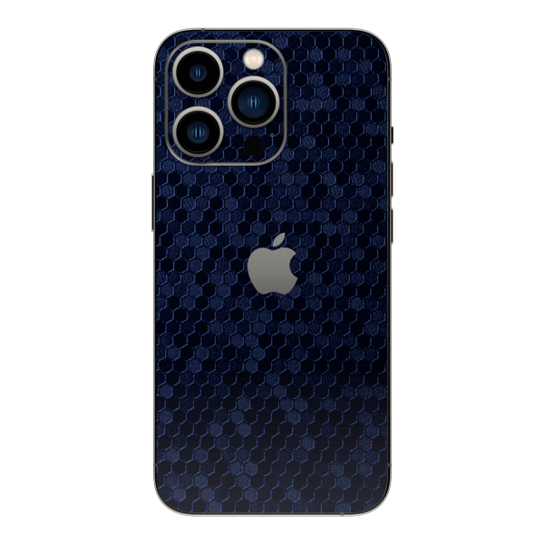 iPhone 13 PRO LUXURIA Navy Blue HONEYCOMB 3D TEXTURED Skin Cheap