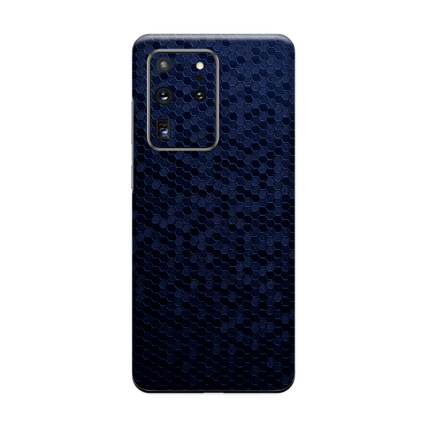 Samsung Galaxy S20 ULTRA LUXURIA Navy Blue HONEYCOMB 3D TEXTURED Skin For Sale