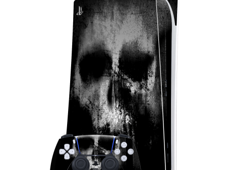 PlayStation 5 (PS5) DIGITAL EDITION SIGNATURE Horror Black & White SKULL Skin Online Hot Sale